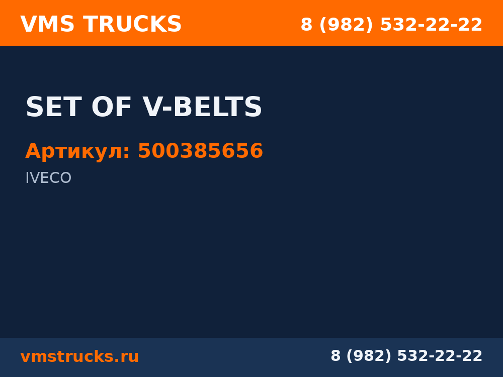 SET OF V-BELTS 500385656